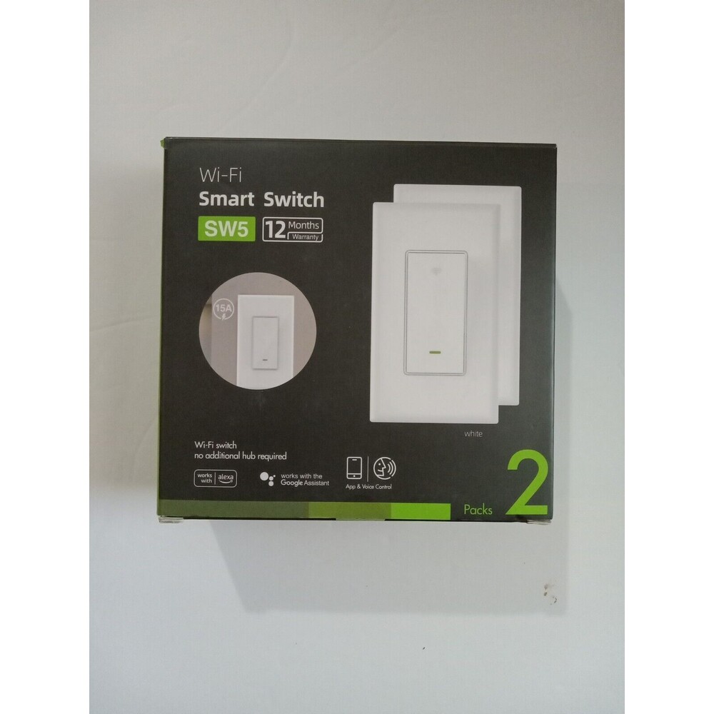 2 PACK Smart Light Switch,Works W/ Alexa+Google Home, Remote Control, Schedule